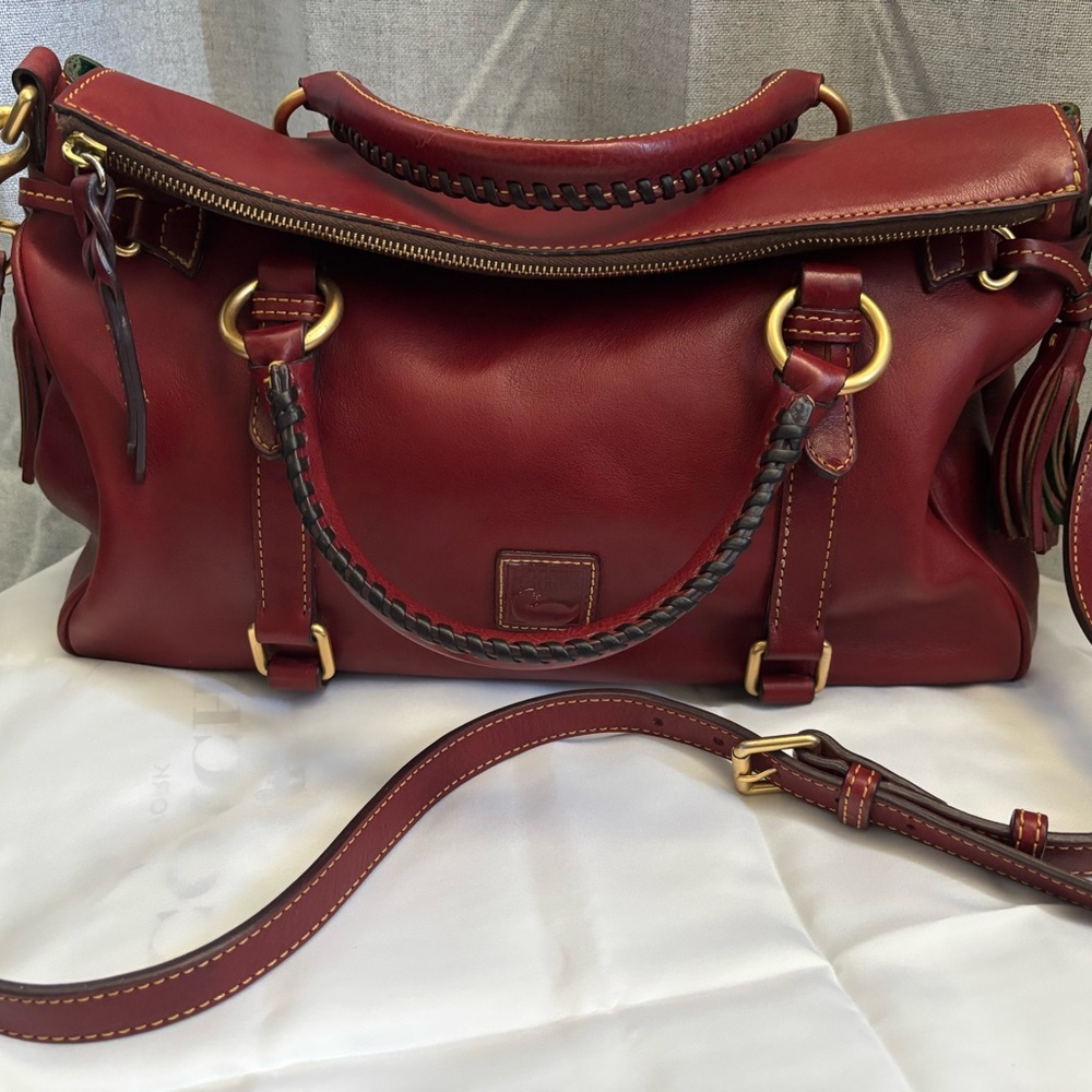 Dooney & Bourke Florentine Leather Satchel in Bordeaux